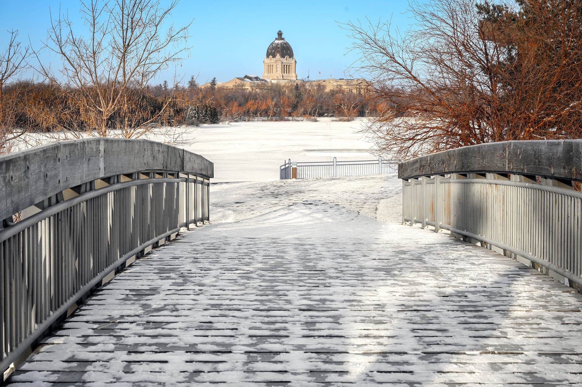 a bridge covered with snow